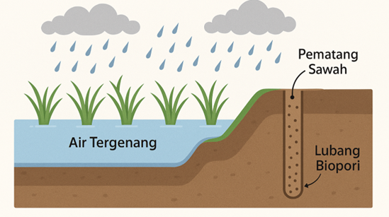 Skema biopori dipematang